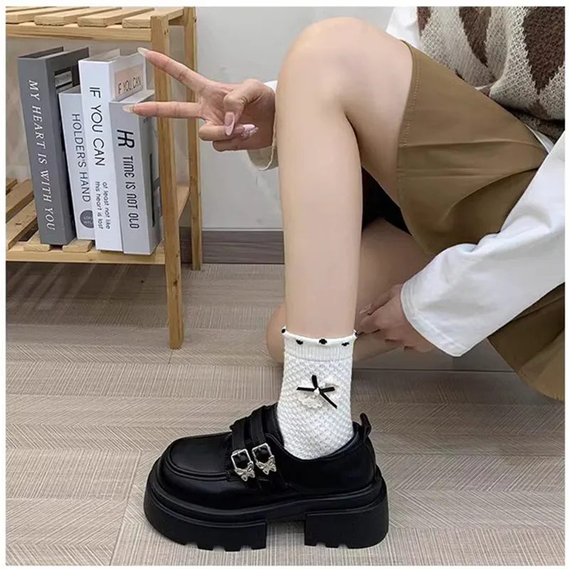 SHUXI Casual Single Shoes Women's Black-4