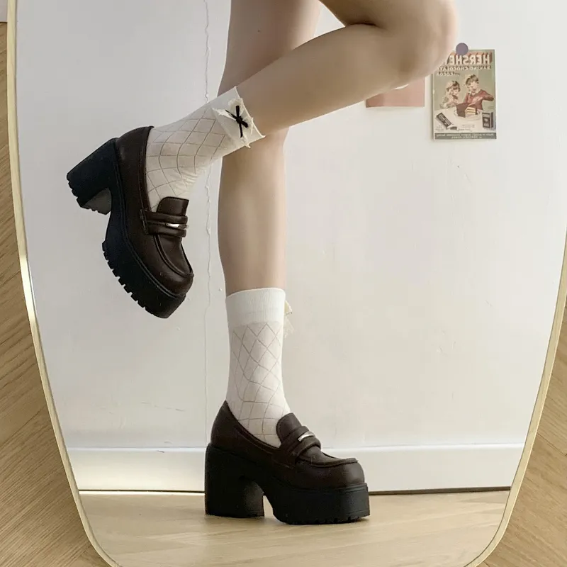 SHUXI Loafers Women's Black Glossy/Black Matte/Brown-22