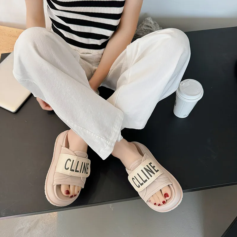 SHUXI Stitching Slip Resistant Slide Slippers Women's Black-16
