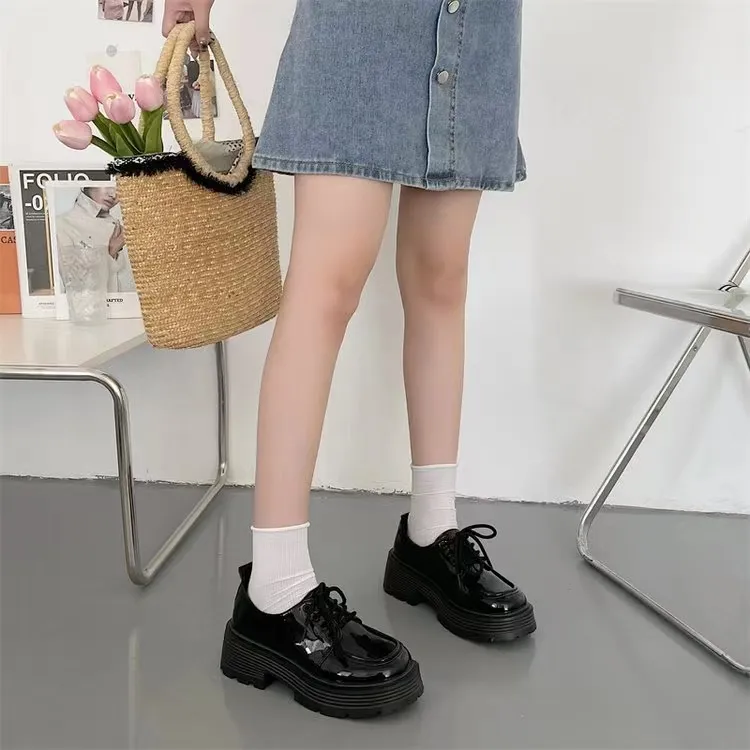 SHUXI Loafers Women's Black-5