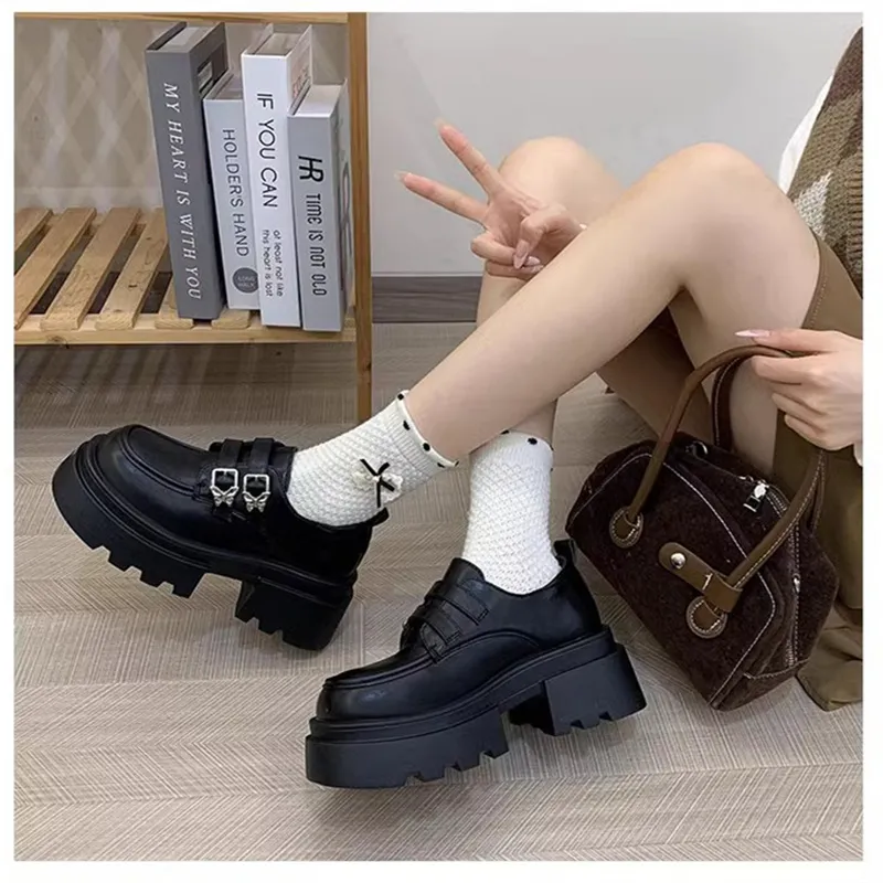 SHUXI Casual Single Shoes Women's Black-3