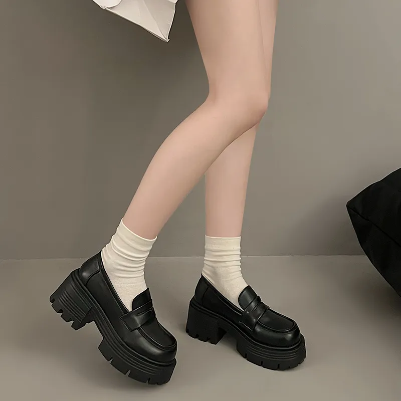 SHUXI Loafers Women's Black Glossy/Black Matte-9