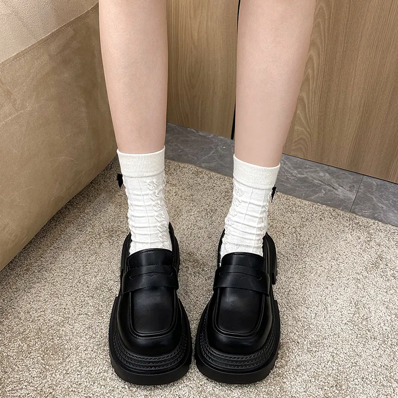 SHUXI Loafers Women's Black Glossy/Black Matte-13