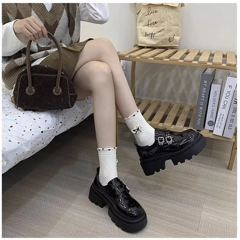SHUXI Casual Single Shoes Women's Black-7