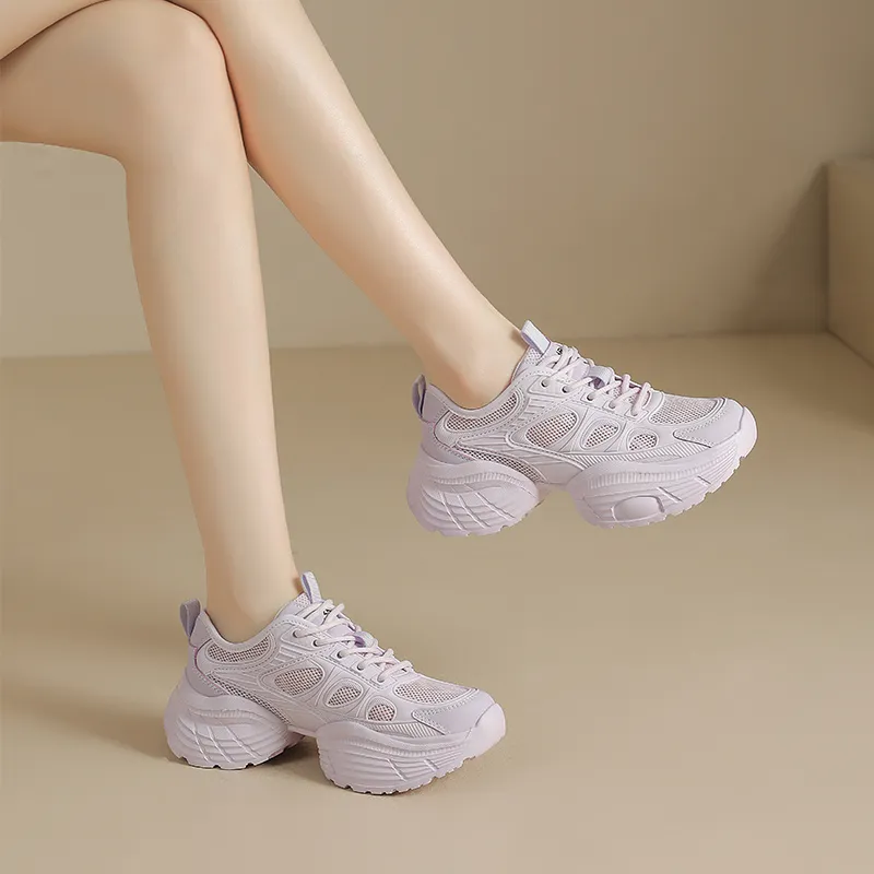 ZHR Small Round Pendant Cushioning, Wear Resistant Low Top Chunky Sneakers Women's-8