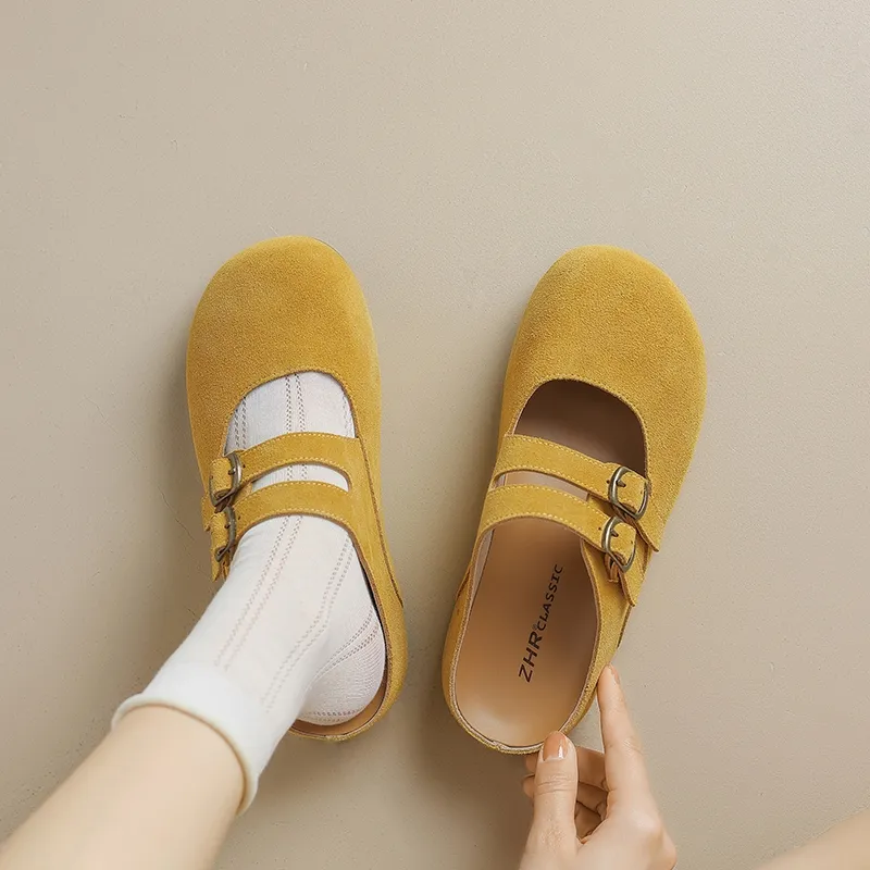 ZHR Rubber Sole Quiet Abrasion Resistant Closed Toe Slippers Women's-6