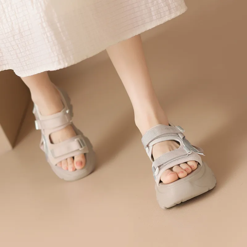 ZHR Beach Sandals Women's Beige, Gray Pink-11