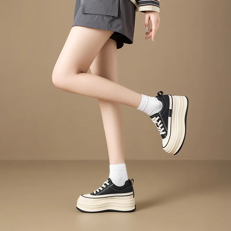 ZHR Skateboard Shoes Women's Low Top Beige, Beige Black-11