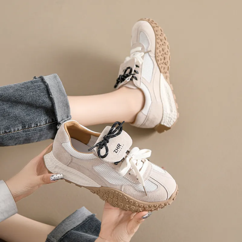 ZHR German Army Trainers Wear-Resistant Height Increasing Low-Top Skateboard Shoes Women's-12