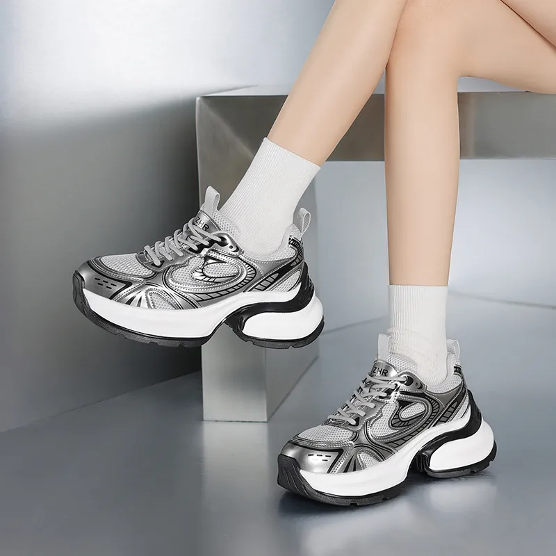 ZHR Swirl Collection Wear resistant And Lightweight Low Top Chunky Sneakers Women's-8