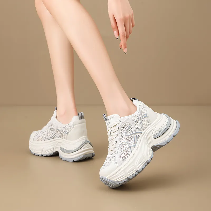 ZHR Whale Shoes Abrasion Resistant Breathable Low Top Chunky Sneakers Women's-3