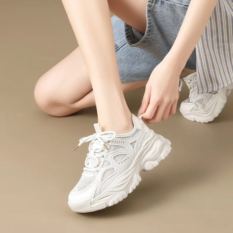 ZHR Wheat Cushioning, Breathable, Lightweight Coverage Low Top Chunky Sneakers Women's-3