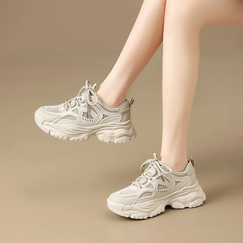 ZHR Wheat Cushioning, Breathable, Lightweight Coverage Low Top Chunky Sneakers Women's-9
