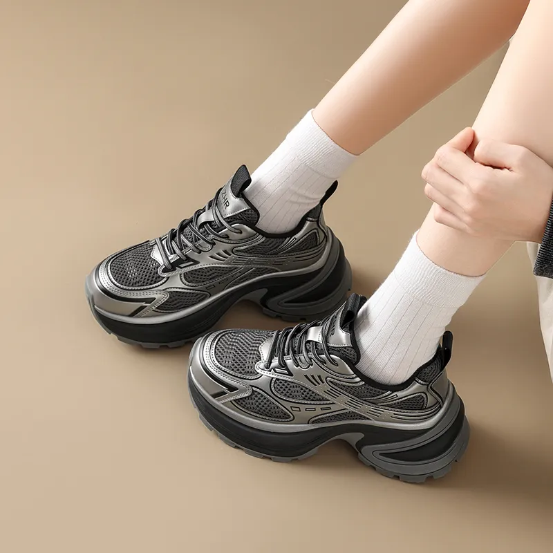 ZHR Cushioning, Abrasion Resistant, Height Increasing Low Top Chunky Sneakers Women's-3