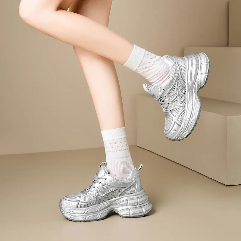 ZHR Super Star Era Cushioning Abrasion Resistant Breathable Low Top Chunky Sneakers Women's-2