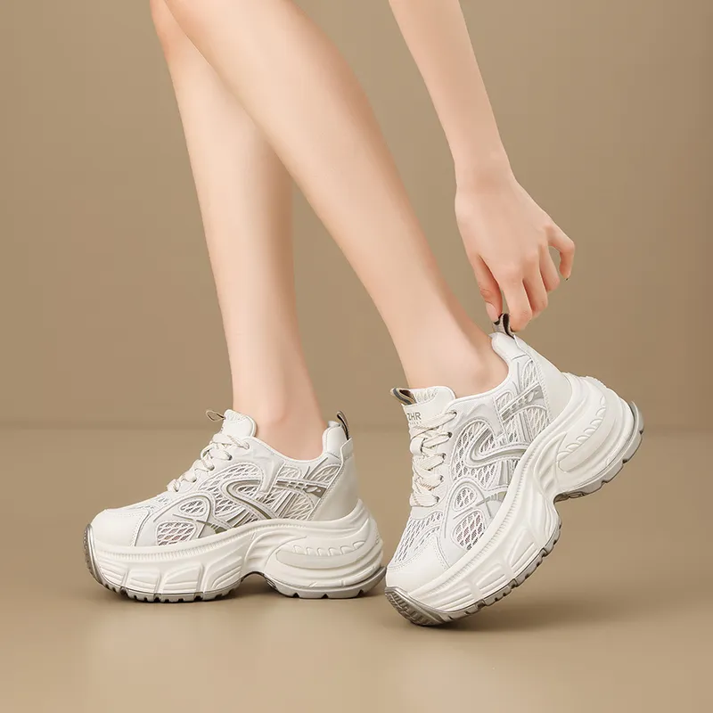 ZHR Whale Shoes Abrasion Resistant Breathable Low Top Chunky Sneakers Women's-6