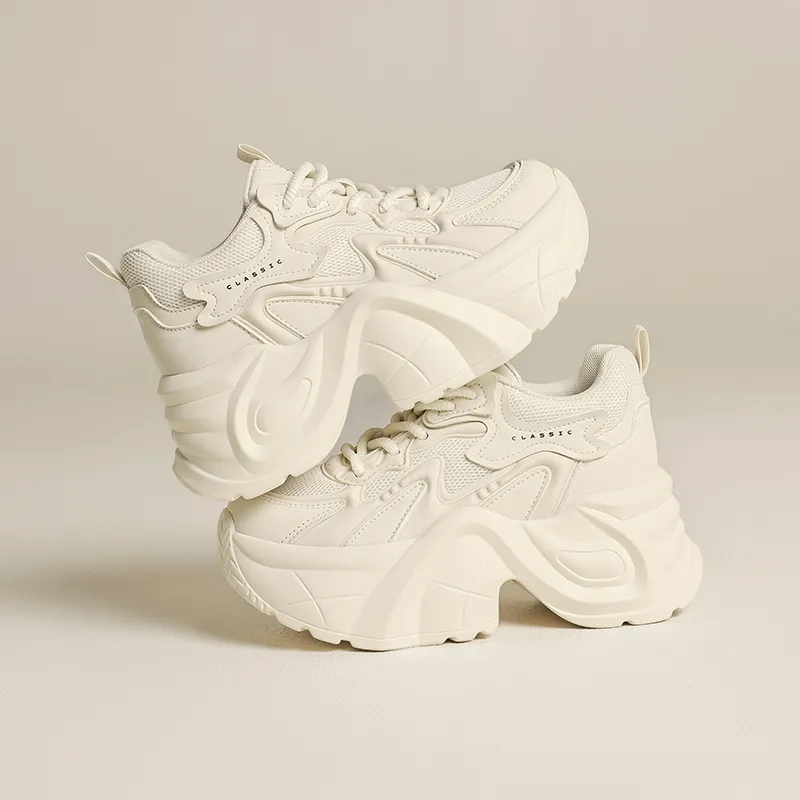 ZHR Date Rice Cakes Abrasion Resistant Breathable Low Top Chunky Sneakers Women's-5