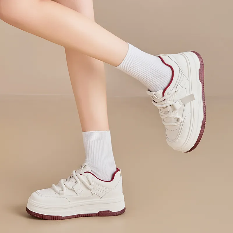 ZHR Wear resistant And Lightweight Low Top Skateboard Shoes Women's Beige-10