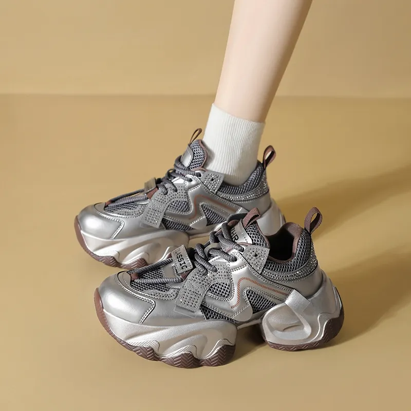 ZHR Sparkling Galaxy Wear-resistant And Lightweight Low-Top Chunky Sneakers Women's-2