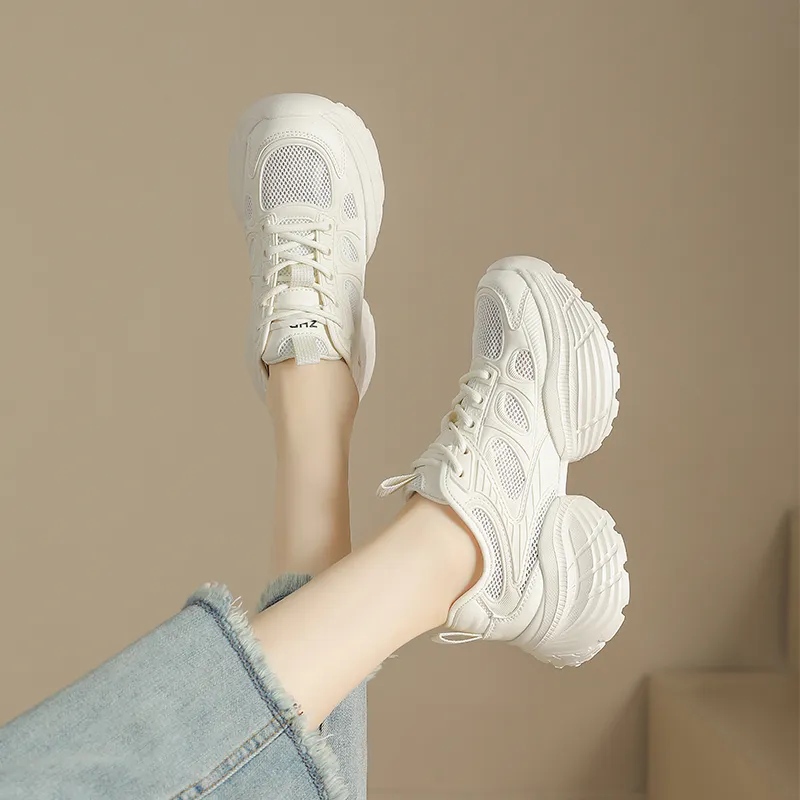ZHR Small Round Pendant Cushioning, Wear Resistant Low Top Chunky Sneakers Women's-2