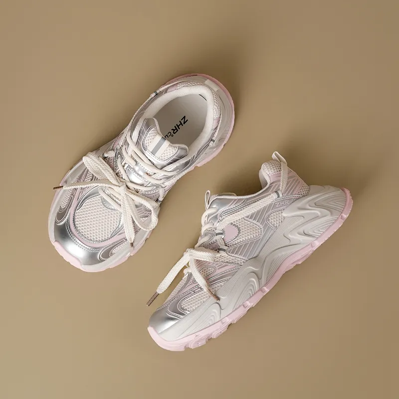ZHR Whale Shoes Breathable Low Top Chunky Sneakers Women's-9