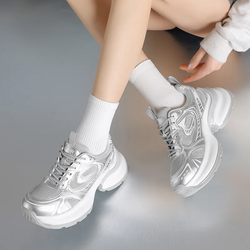 ZHR Swirl Collection Wear resistant And Lightweight Low Top Chunky Sneakers Women's-3