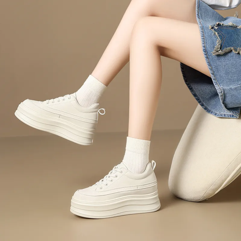 ZHR Skateboard Shoes Women's Low Top Beige, Beige Black-3