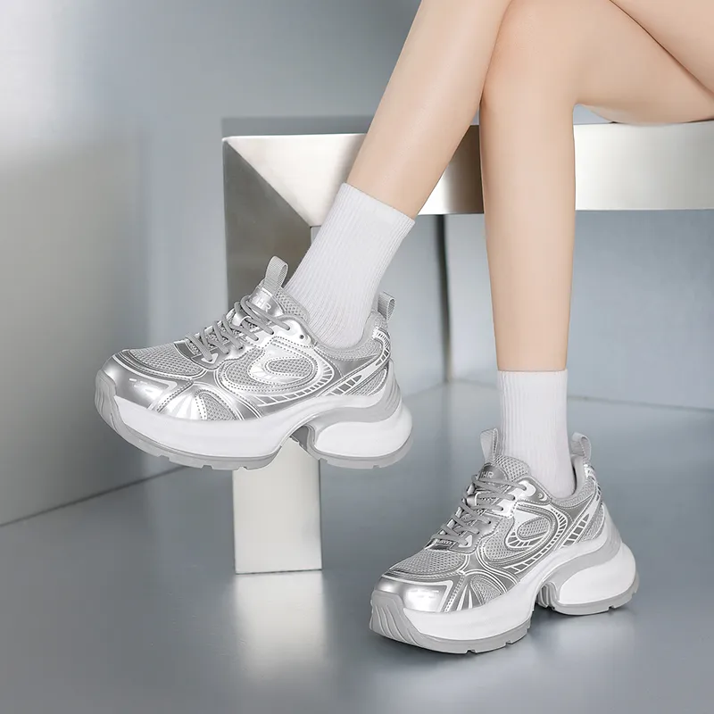 ZHR Swirl Collection Wear resistant And Lightweight Low Top Chunky Sneakers Women's-2