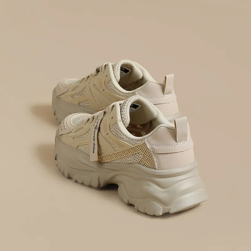 ZHR Wheat Abrasion Resistant Breathable Low Top Chunky Sneakers Women's-9