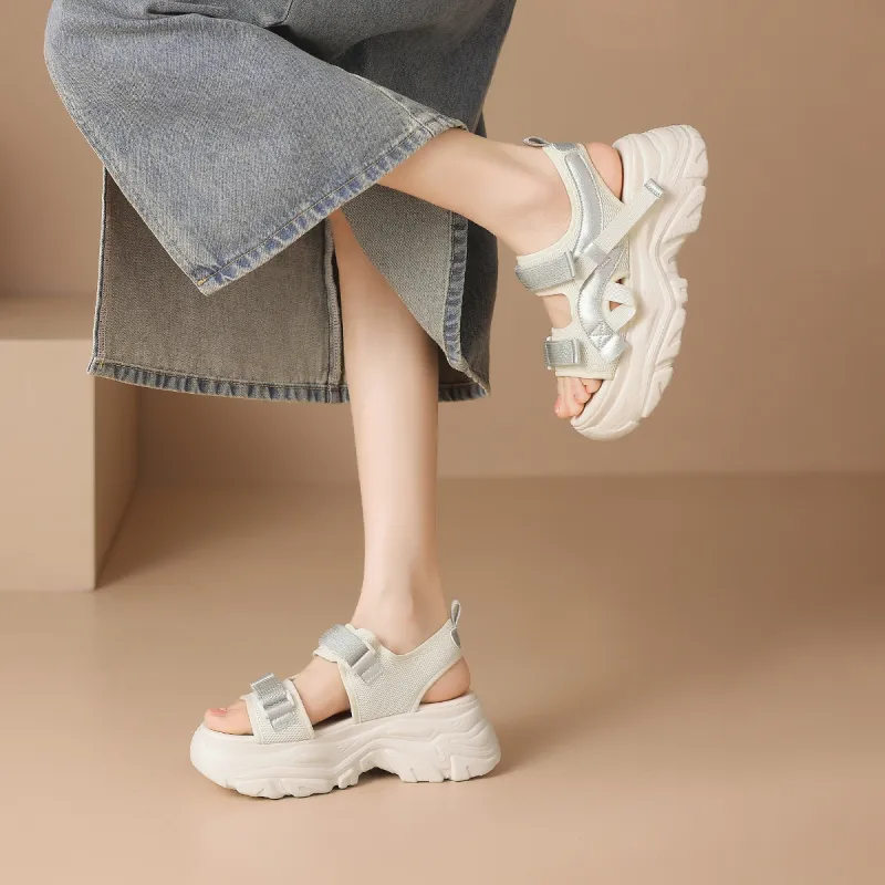 ZHR Beach Sandals Women's Beige, Gray Pink-3