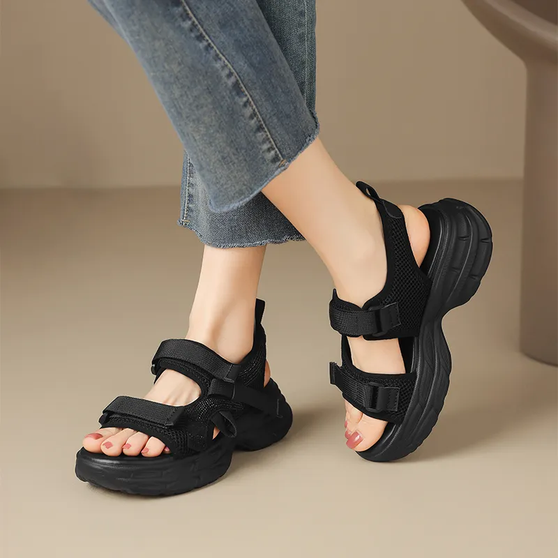 ZHR Beach Sandals Women's Beige, Black-5
