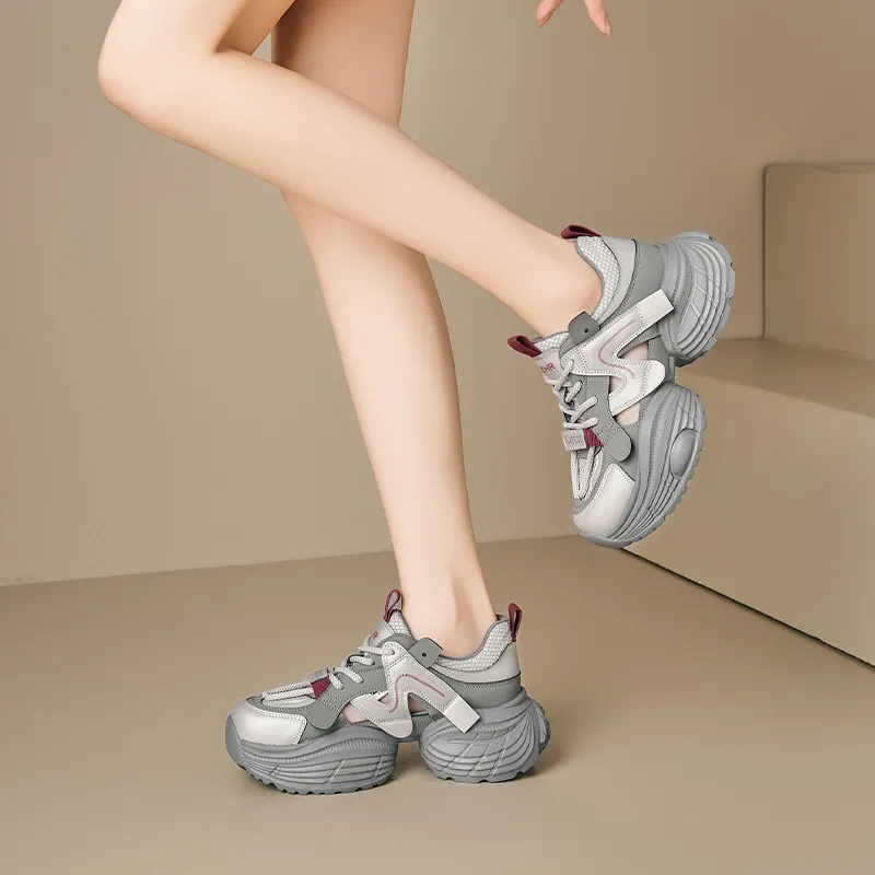 ZHR Small Round Pendant Abrasion Resistant Breathable Low Top Chunky Sneakers Women's-7