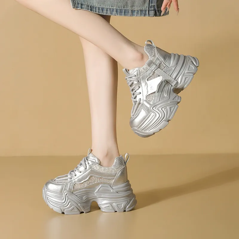 ZHR Baby's Breath Cushioning Abrasion Resistant Coverage Lightweight Low Top Chunky Sneakers Women's-7