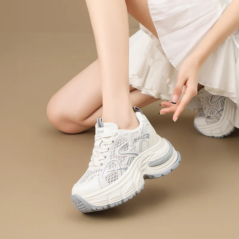 ZHR Whale Shoes Abrasion Resistant Breathable Low Top Chunky Sneakers Women's-2
