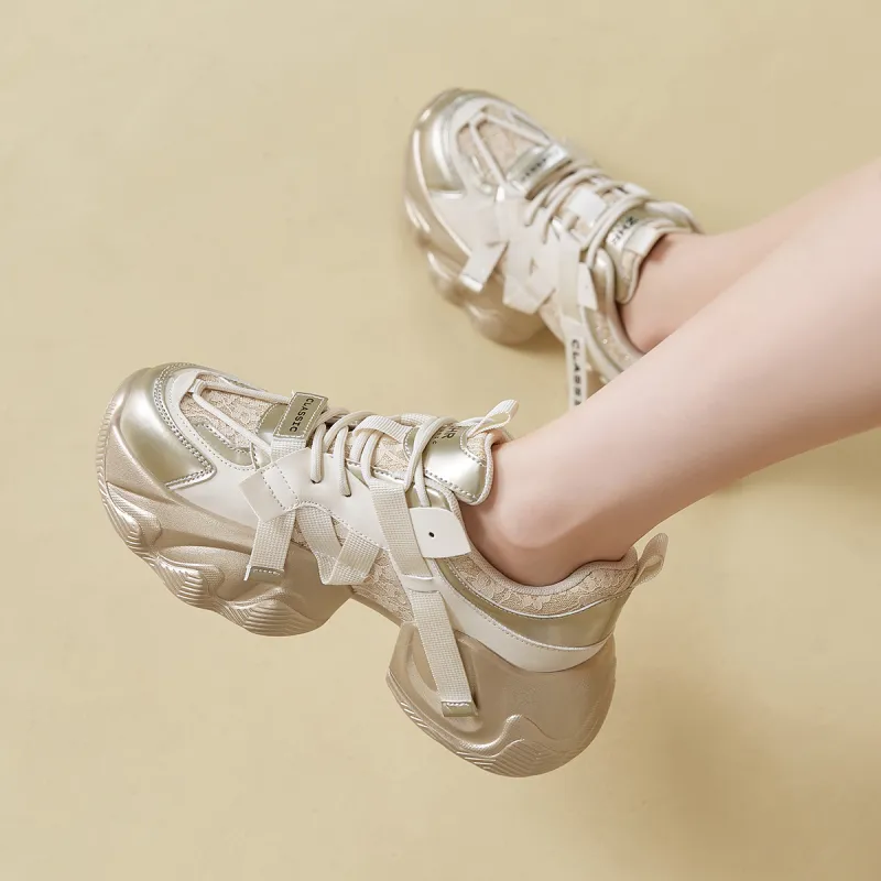 ZHR Cushioning And Breathable Low Top Chunky Sneakers Women's-9
