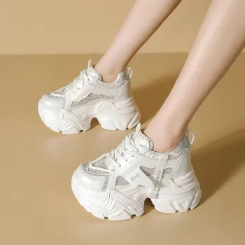 ZHR Baby's Breath Cushioning Abrasion Resistant Coverage Lightweight Low Top Chunky Sneakers Women's