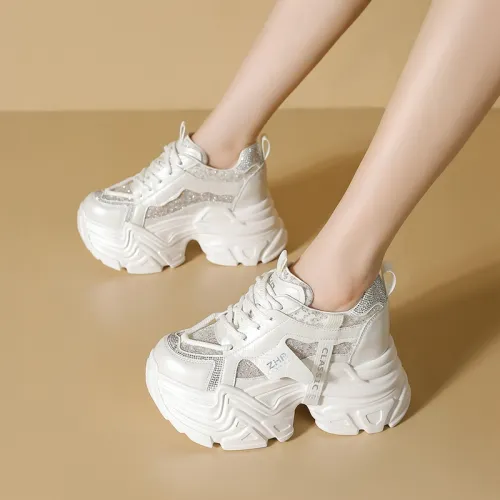 ZHR Baby's Breath Cushioning Abrasion Resistant Coverage Lightweight Low Top Chunky Sneakers Women's