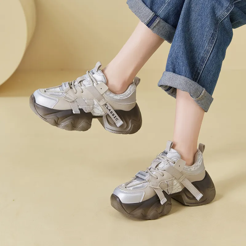 ZHR Cushioning And Breathable Low Top Chunky Sneakers Women's-3