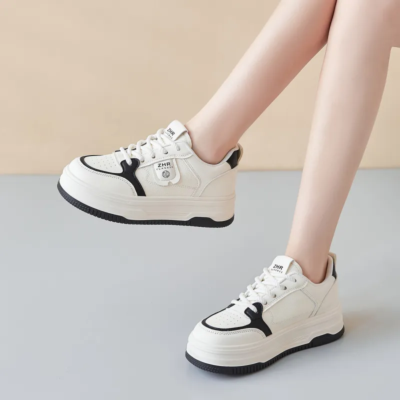 ZHR Puffy Shoes Lightweight Height Increasing Skateboard Shoes Women's-4