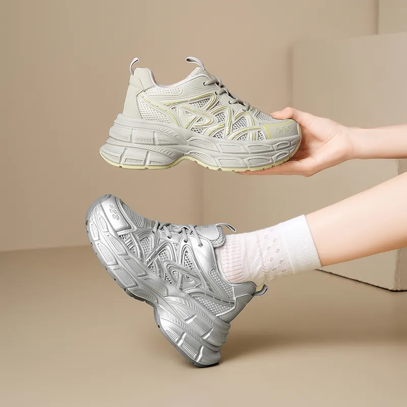 ZHR Super Star Era Cushioning Abrasion Resistant Breathable Low Top Chunky Sneakers Women's-3
