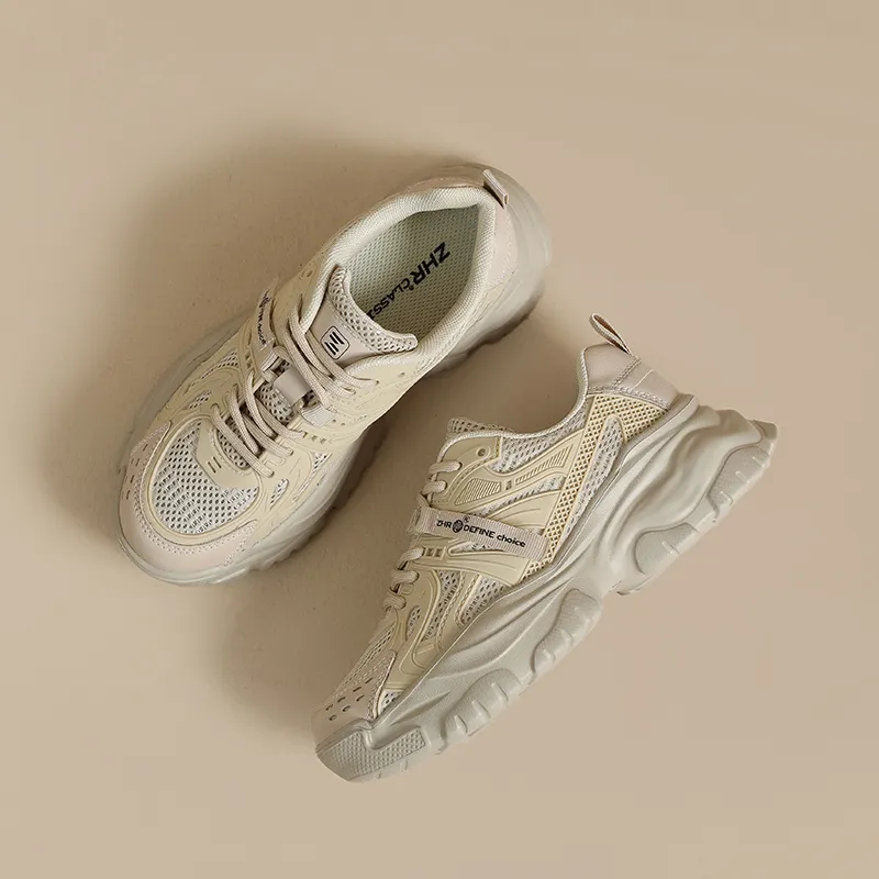 ZHR Wheat Abrasion Resistant Breathable Low Top Chunky Sneakers Women's-8