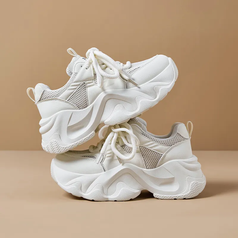 ZHR Cute Round Tip Wear resistant And Lightweight Low Top Chunky Sneakers Women's-6