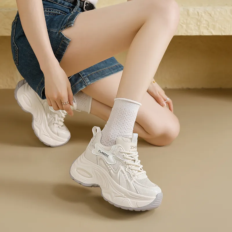 ZHR Whale Shoes Cushioning Abrasion Resistant Breathable Coverage Low Top Chunky Sneakers Women's-7