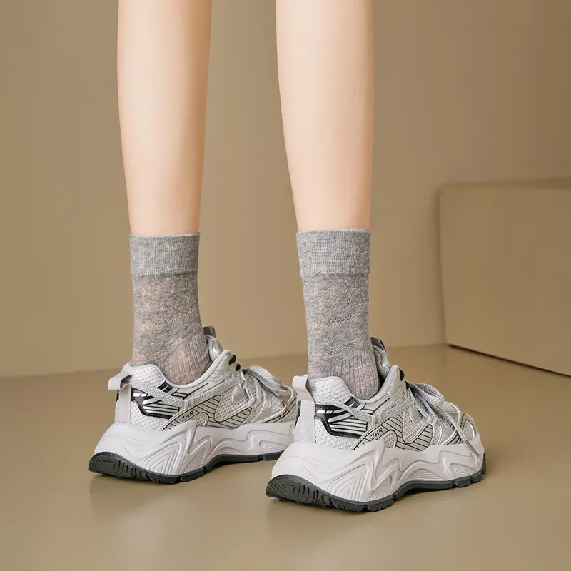 ZHR Whale Shoes Breathable Low Top Chunky Sneakers Women's-3