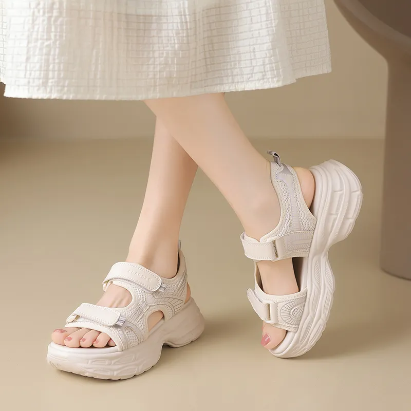 ZHR Beach Sandals Women's Beige, Silver, Black-2