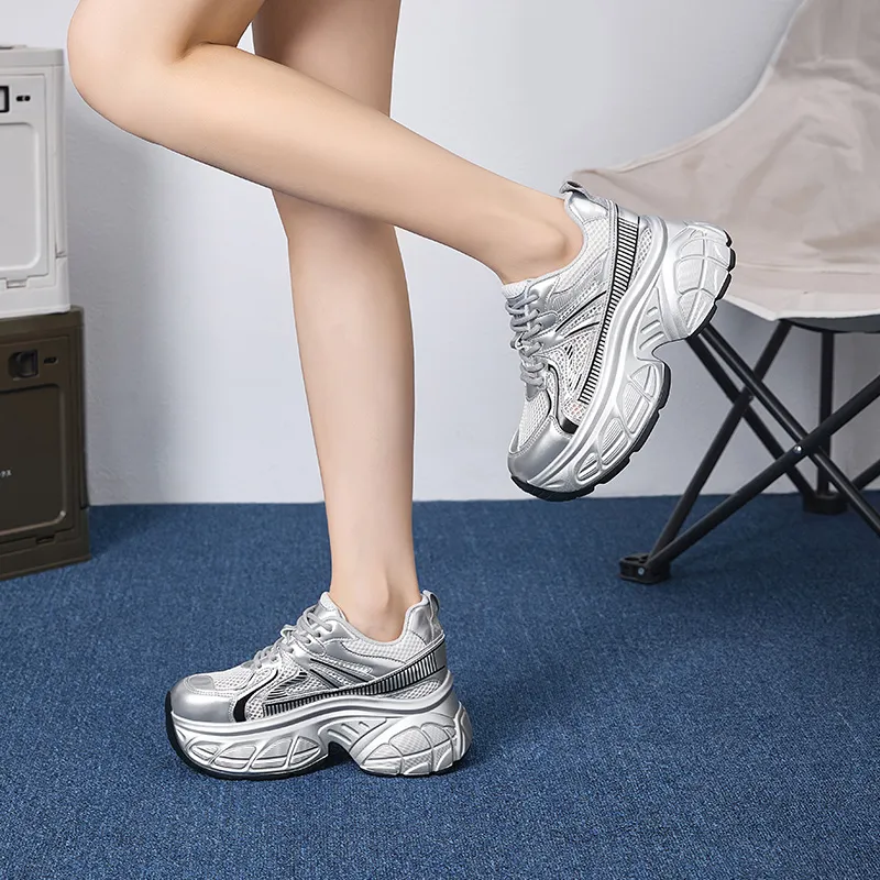 ZHR Chaser Of The Light Abrasion Resistant Height Increasing Low Top Chunky Sneakers Women's-3