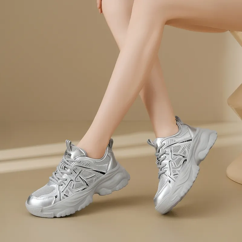 ZHR Whale Shoes Abrasion Resistant Breathable Low Top Chunky Sneakers Women's-2