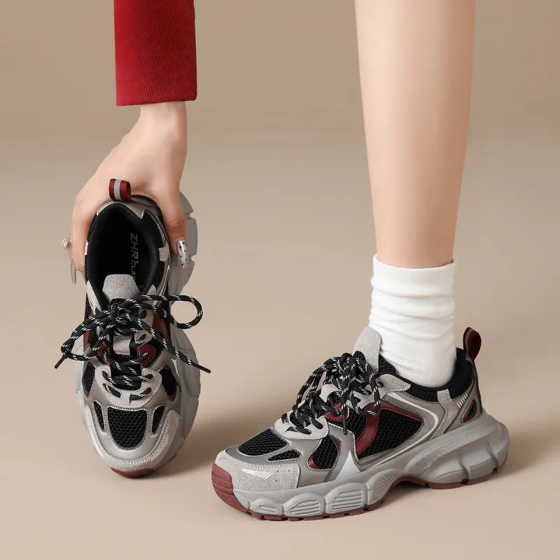 ZHR Height Increasing Shoes Wear resistant And Lightweight Low Top Chunky Sneakers Women's-2