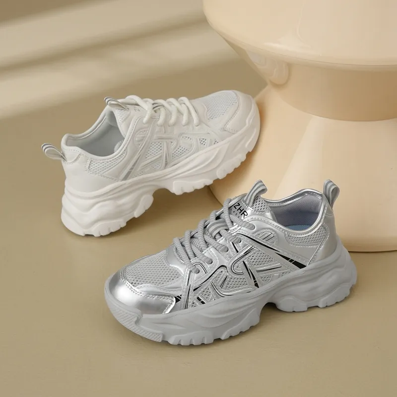 ZHR Whale Shoes Abrasion Resistant Breathable Low Top Chunky Sneakers Women's-4