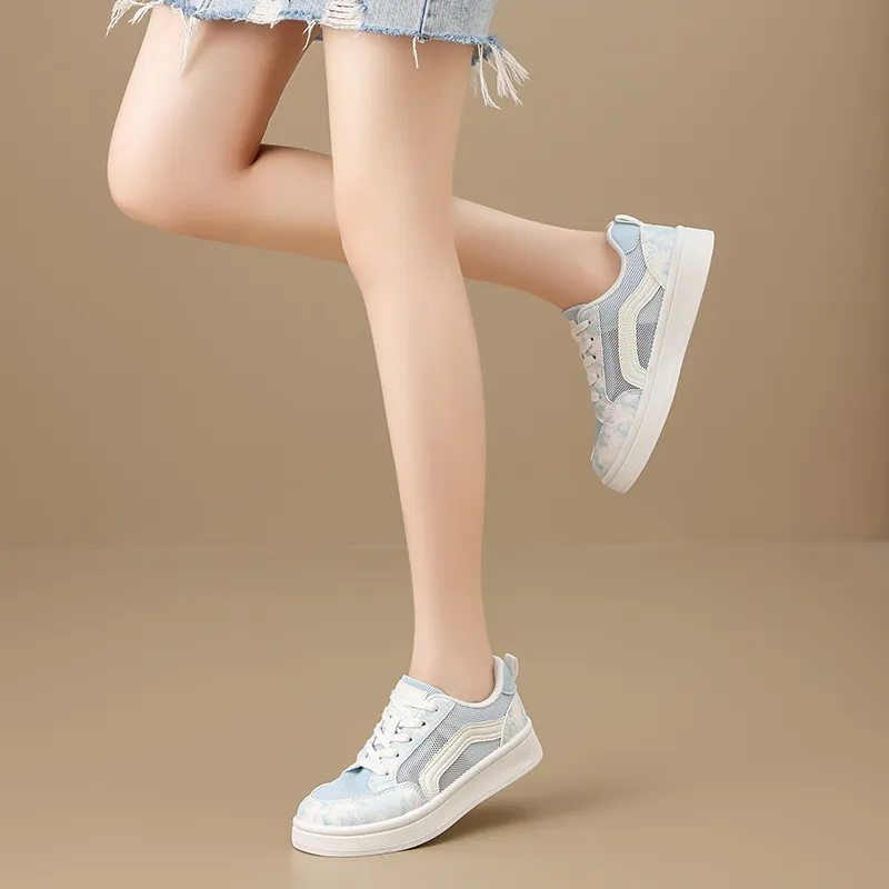 ZHR Skateboard Shoes Women's Low Top Blue-4
